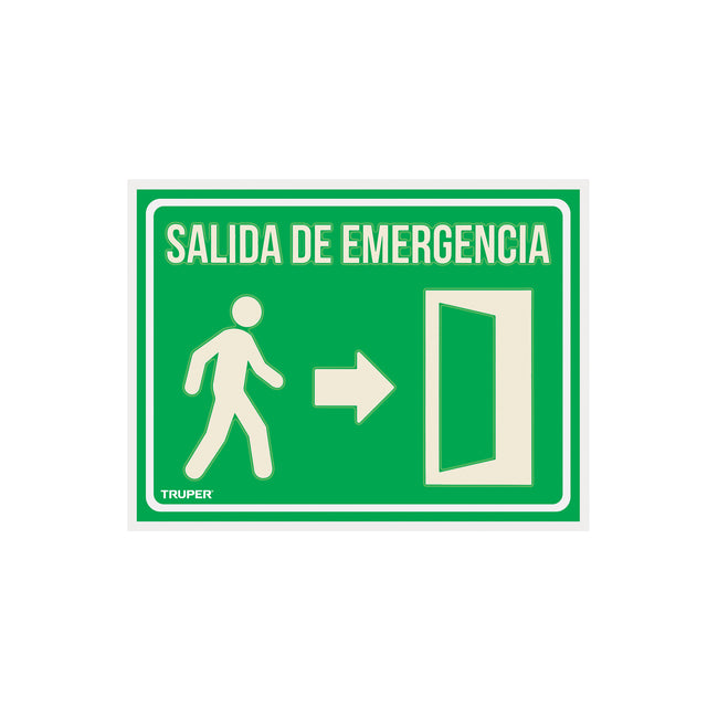 Letrero de señalización 'SALIDA DE EMERGENCIA', 21 x 28 cm