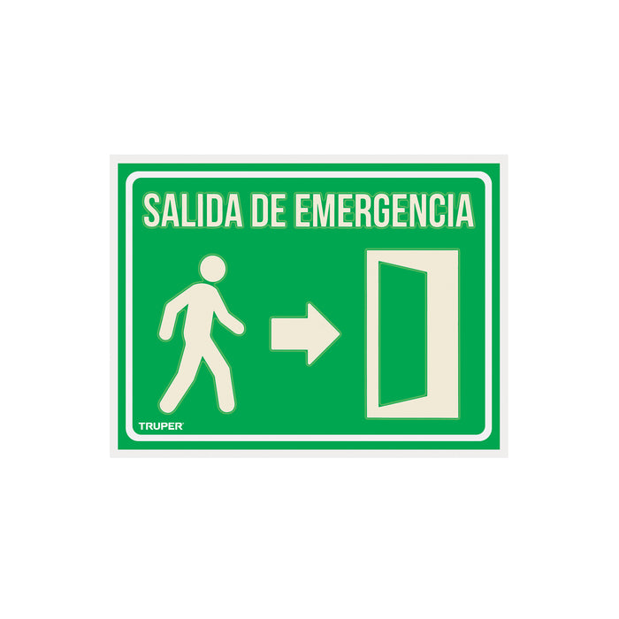 Letrero de señalización 'SALIDA DE EMERGENCIA', 21 x 28 cm