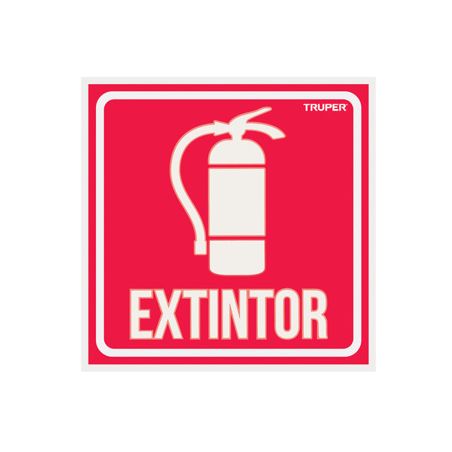 Letrero de señalización 'EXTINTOR', 19 x 19 cm, TRUPER
