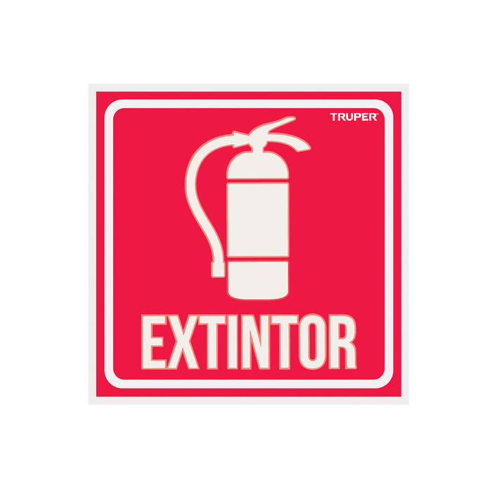 Letrero de señalización 'EXTINTOR', 19 x 19 cm, TRUPER