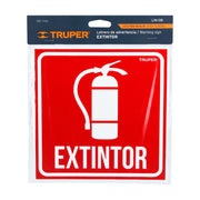 Letrero de señalización 'EXTINTOR', 19 x 19 cm, TRUPER