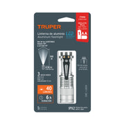 Linterna de aluminio 1 LED de 40 lm con 1 pila AA, TRUPER