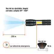 Linterna de 1 LED 270 lm con luz de emergencia, recargable