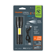 Linterna de 1 LED 270 lm con luz de emergencia, recargable