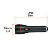 Linterna plástica 1 LED 180 lm con 2 pilas D, TRUPER