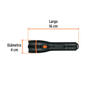 Linterna plástica 1 LED 80 lm con 2 pilas AA, TRUPER