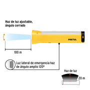 Linterna plástica de LED, 100 lm, recargable, PRETUL