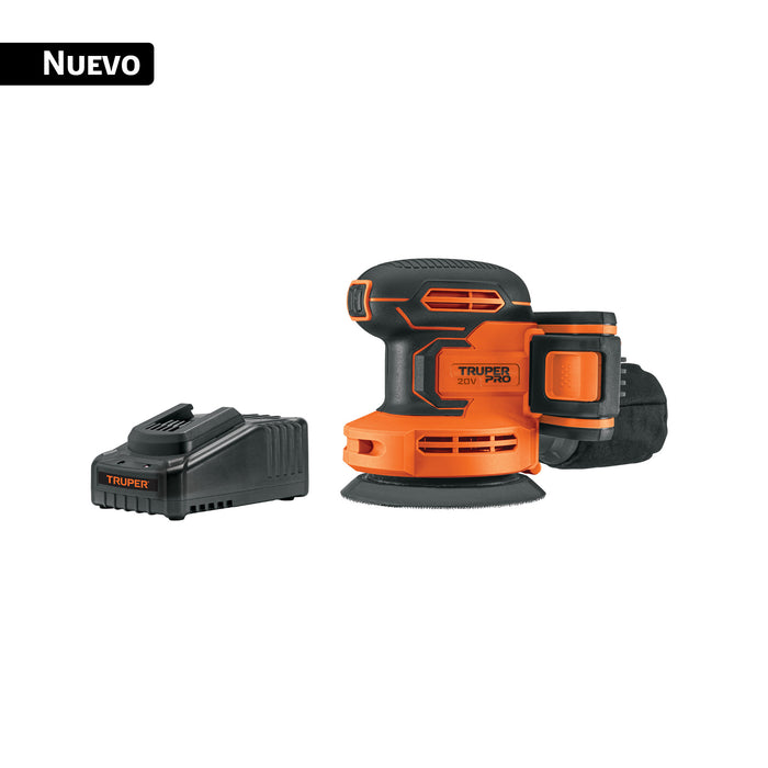 Lijadora roto-orbital 5', 20V, 1 batería 2Ah, TRUPER PRO