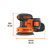 Lijadora roto-orbital 5', 20V, 1 batería 2Ah, TRUPER PRO