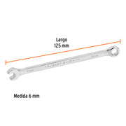 Llave combinada extralarga 6 mm x 125 mm de largo, EXPERT