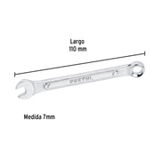 Llave combinada 7 mm x 110 mm de largo, PRETUL