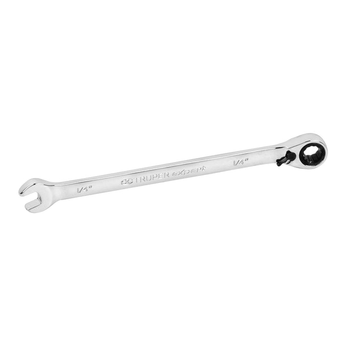 Llave combinada matraca reversible 1/4'x125mm largo, EXPERT