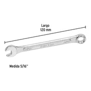 Llave combinada 5/16' x 120 mm de largo, PRETUL