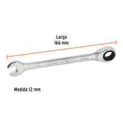 Llave combinada con matraca 12 mm x 166 mm largo, EXPERT