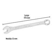 Llave combinada 13 mm x 170 mm de largo, PRETUL