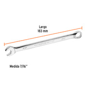 Llave combinada extralarga 7/16' x 183 mm de largo, EXPERT