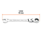 Llave combinada con matraca 15 mm flexible, EXPERT
