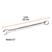 Llave combinada extralarga 1/2' x 202 mm de largo, EXPERT