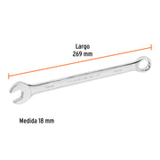 Llave combinada extralarga 18 mm x 269 mm de largo, EXPERT
