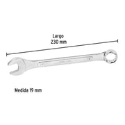 Llave combinada 19 mm x 230 mm de largo, PRETUL