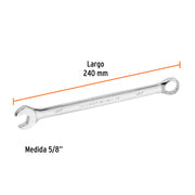 Llave combinada extralarga 5/8' x 240 mm de largo, EXPERT