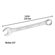 Llave combinada 3/4' x 230 mm de largo, PRETUL