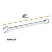 Llave combinada extralarga 3/4' x 278 mm de largo, EXPERT