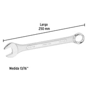 Llave combinada 13/16' x 250 mm de largo, PRETUL