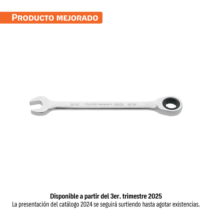 Llave combinada con matraca 13/16' x 281 mm largo, EXPERT