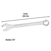 Llave combinada 7/8' x 260 mm de largo, PRETUL