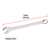 Llave combinada extralarga 15/16' x 336 mm de largo, EXPERT