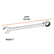 Llave combinada con matraca 1' x 325 mm largo, EXPERT