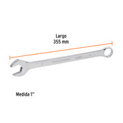 Llave combinada extralarga 1' x 355 mm de largo, EXPERT