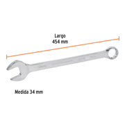 Llave combinada extralarga 34 mm x 454 mm de largo, EXPERT