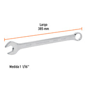 Llave combinada extralarga 1-1/16' x 385 mm de largo, EXPERT