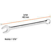 Llave combinada extralarga 1-11/16' x 483 mm largo, EXPERT