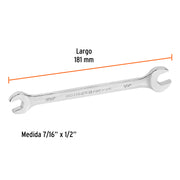 Llave española, 7/16 x 1/2' x 181 mm de largo, TRUPER EXPERT