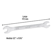 Llave española, 1/2 x 9/16' x 172 mm de largo, PRETUL