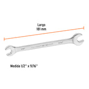 Llave española, 1/2 x 9/16' x 181 mm de largo, TRUPER EXPERT