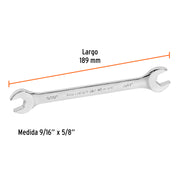 Llave española, 9/16 x 5/8' x 189 mm de largo, TRUPER EXPERT