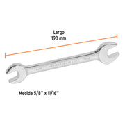 Llave española, 5/8 x 11/16' x 198 mm de largo, EXPERT