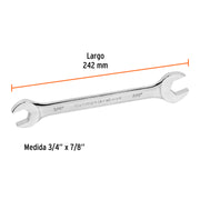 Llave española, 3/4 x 7/8' x 242 mm de largo, TRUPER EXPERT