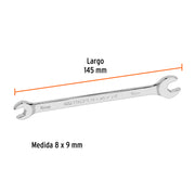 Llave española 8 x 9 mm x 145 mm de largo, TRUPER EXPERT