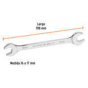 Llave española 16 x 17 x 198 mm de largo, TRUPER EXPERT