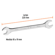 Llave española 18 x 19 x 220 mm de largo, TRUPER EXPERT