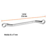 Llave de estrías 16 x 17 x 236 mm largo, TRUPER EXPERT