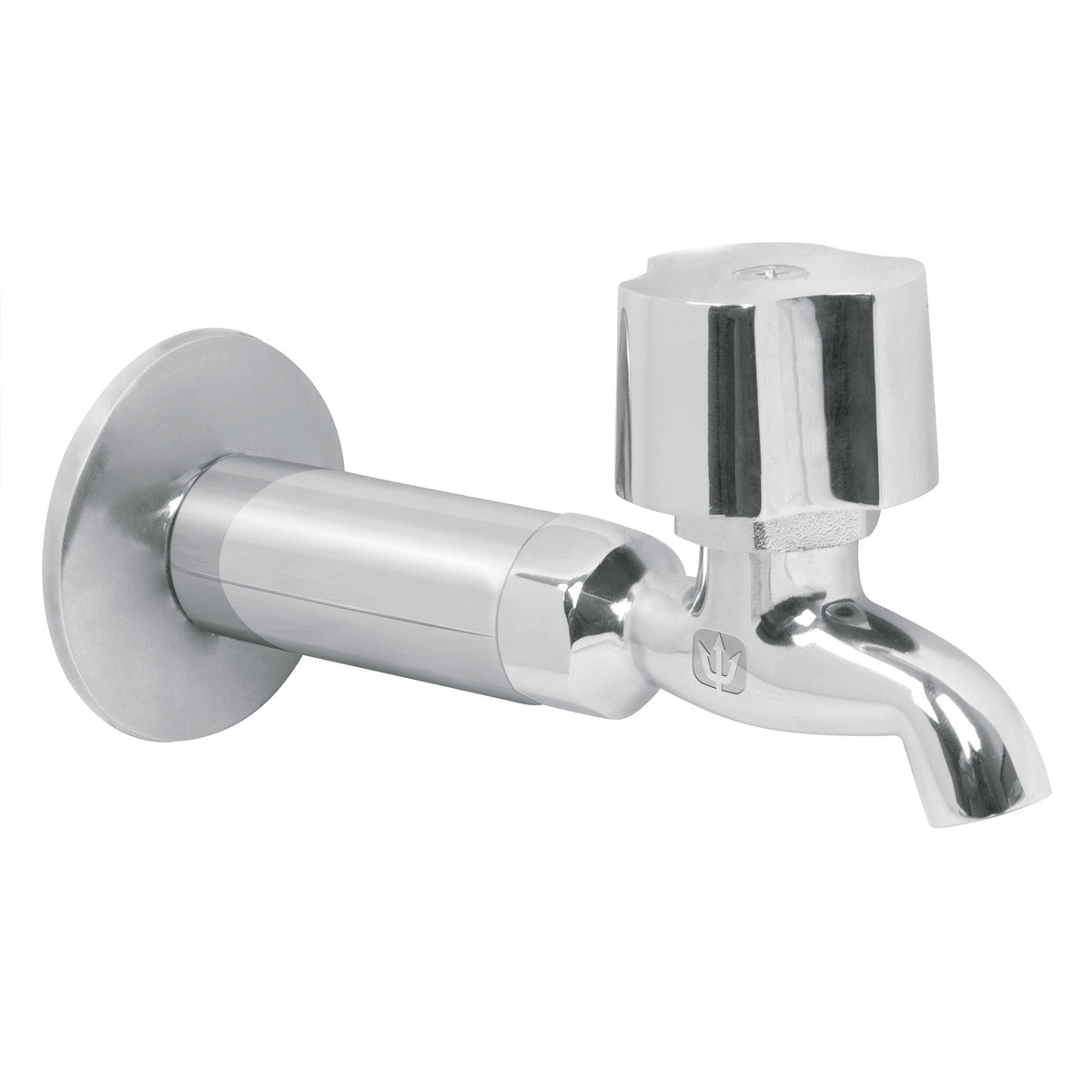 Llave 1/2' para fregadero con niple y chapetón, cromo, BASIC