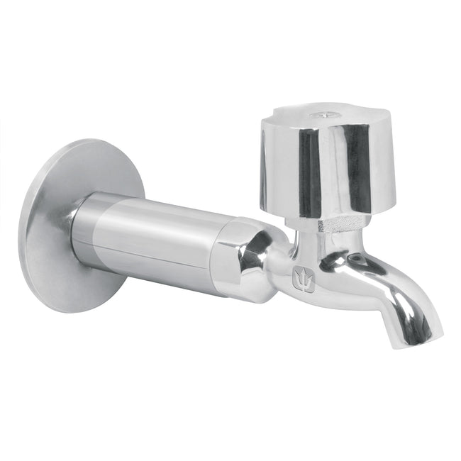 Llave 1/2' para fregadero con niple y chapetón, cromo, BASIC