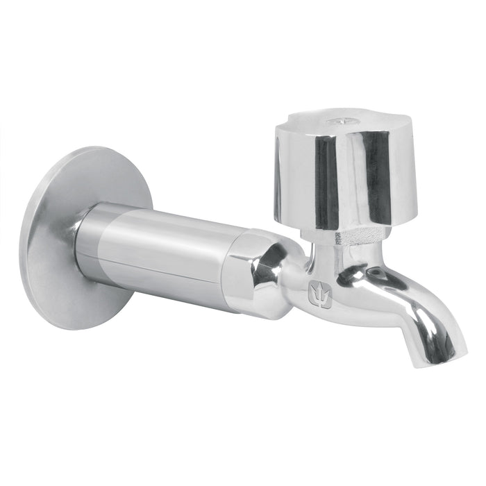 Llave 1/2' para fregadero con niple y chapetón, cromo, BASIC
