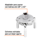 Llave de 3 puntos 3' a 4-1/2' para filtro de aceite, TRUPER